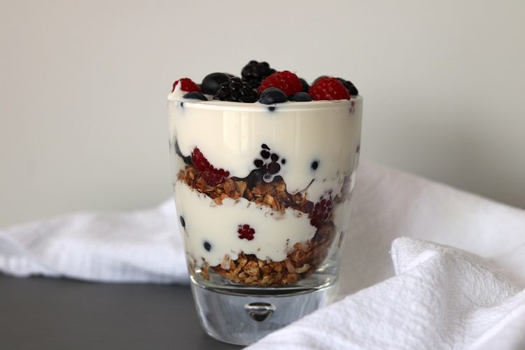 Triple berry yogurt parfait